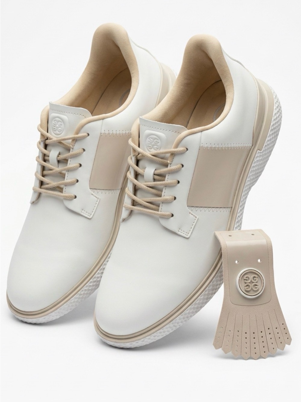 G/FORE Women’s White & Beige Leather Golf Shoes